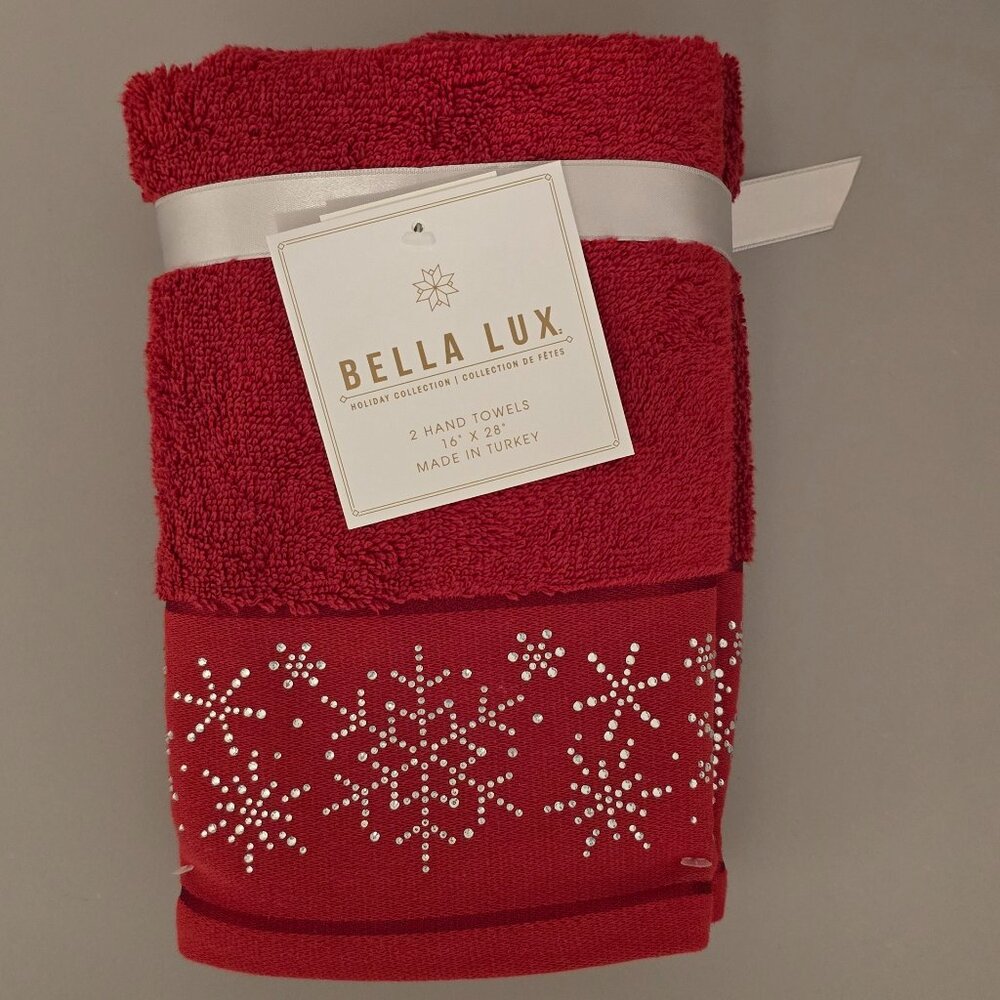 NWT Glitter Snowflake Hand Towels